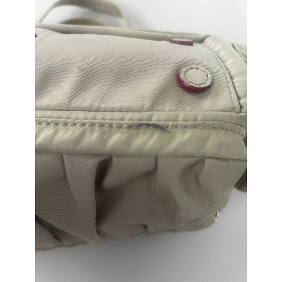 MZ Wallace Bedford Nylon Leather Beige Tan Jane Shoulder Bag - Picture 7 of 16